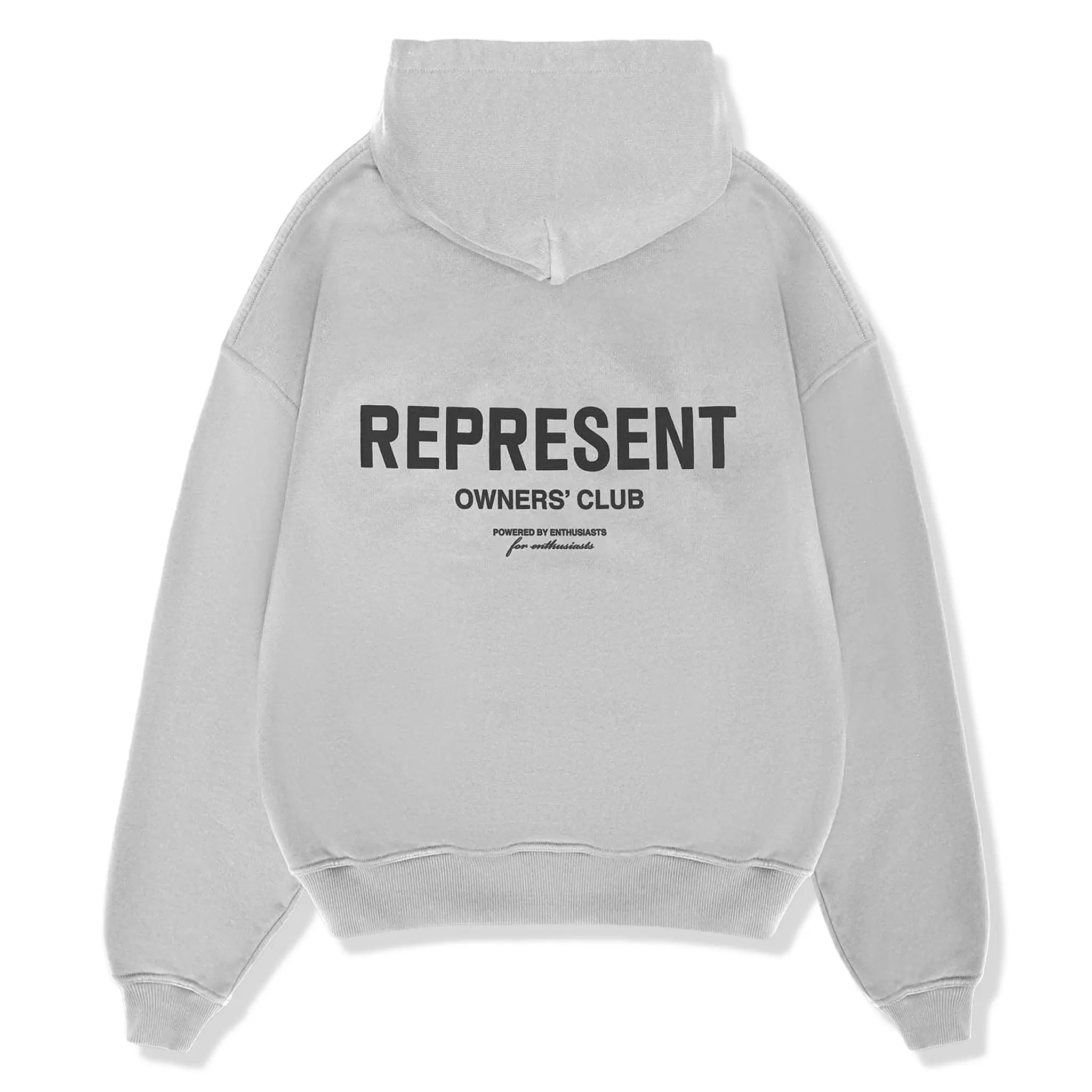 Back View of Represent Owners Club Ash Grey Hoodie